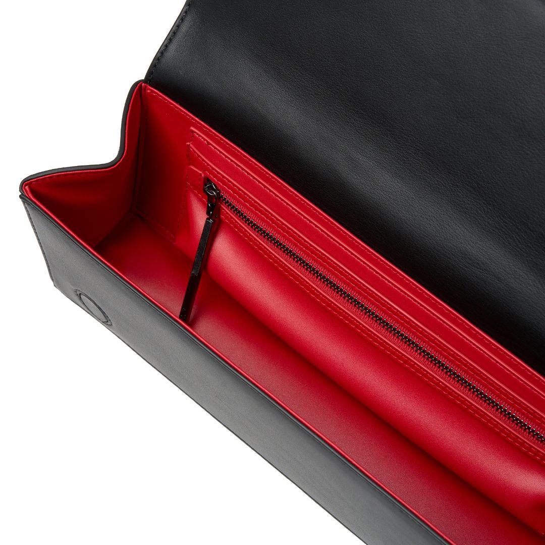 Red clutch bags interior inside #colour_black